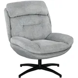 Homcom Relaxsessel Drehbar Chenille 79 x 98 x 91 cm Grau mit Kissen
