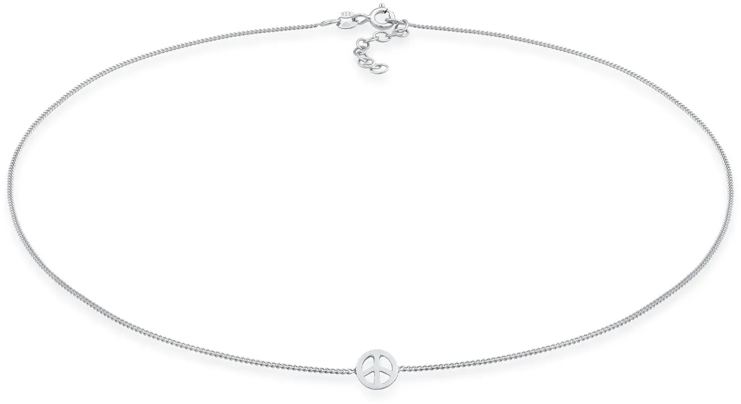 Elli Choker »Halskette Choker Peace Symbol Frieden 925 Silber« Elli Silber 36