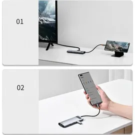 Baseus Metal Gleam 8ing1 multifunktionaler Hub 8in1 USB-C Dock CAHUB-CV0G