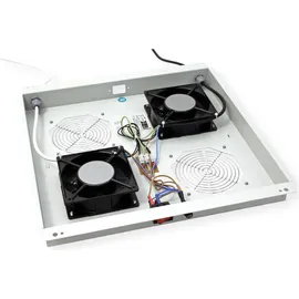 Roline 19-Zoll Dachlüftereinheit 2 Lüfter, Thermostat , grau
