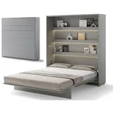 Compleo24 Schrankbett, Grau, Holzwerkstoff, Rechteckig, 180x200 cm, Schlafzimmer, Betten, Klappbetten