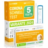 Adeste – 5 x 1er Corona Schnelltest für Zuhause COVID 19 Antigen Rapid Test Swab Selbsttest. Geprüft für alle neuen 2024 Varianten. Zertifiziert für den Heimgebrauch