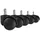 FineBuy 5er Set gebremste Weichboden-Rollen 11 mm Stift 50 mm