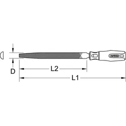 Halbrund-Feile, Form E, 200mm, Hieb1