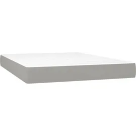 vidaXL Boxspringbett mit Matratze Hellgrau 140x200 cm Stoff