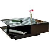 Dynamic24 Couchtisch 100x100 schwarz Glas Sofatisch Wohnzimmertisch Beistelltisch Tisch