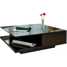 Dynamic24 Couchtisch 100x100 schwarz Glas Sofatisch Wohnzimmertisch Beistelltisch Tisch