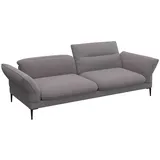 flexlux 3-Sitzer Salino, Funktionssofa, Relaxsofa, Sofa mit Arm- und Kopfteil-Verstellungen, Kaltschaum & Stahl-Wellen grau