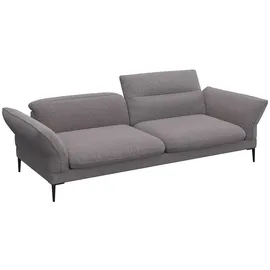 flexlux 3-Sitzer Salino, Funktionssofa, Relaxsofa, Sofa mit Arm- und Kopfteil-Verstellungen, Kaltschaum & Stahl-Wellen grau