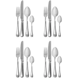 House Doctor - Brush Besteck-Set, silber-finish (16-tlg.)