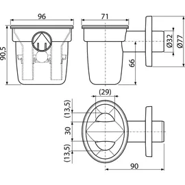 Alcaplast alcadrain Trichtersiphon mit Kugel für tropfendes Kondensat DN32