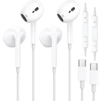2 Pack USB C Kopfhörer für iPhone 17 16 15, In Ear Kopfhörer mit Kabel Typ C für iPhone 15 16 17 Plus/Pro/Max/Air, Headset Kopfhörer mit Mikrofon und Lautstärkeregler für Galaxy S25/S24/S23/S22