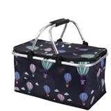 Großer Picknickkorb - 30L Tragbarer Picknickbox Korbkühler, Einkaufskorb Outdoor Picknickkorb Kühler | Oxford Stoff Leerer Campingkorb Picknicktasche Mit Griff Für Outdoor Wandern, Camping Picknick