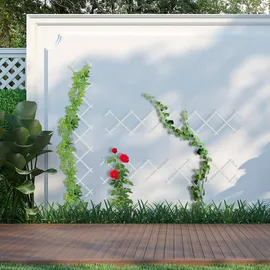 Relaxdays Rankgitter ausziehbar 180 x 30 cm Weiß