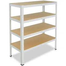 shelfplaza Schwerlastregal Metall 100x90x23 cm weiß 4 Böden
