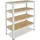 shelfplaza Schwerlastregal Metall 100x90x23 cm weiß 4 Böden