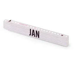 Personalisierter Zollstock | Metrie 2m Block 52 | mit männlichen Namen Name: Jan