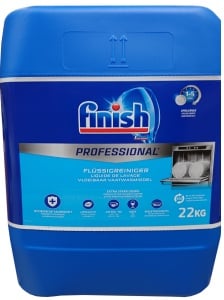 Finish Spülmaschinenreiniger Liquid, Flüssigreiniger von Finish Professional für hygienisch reines Geschirr, 22 kg - Kanister