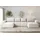 Fun Möbel Wohnlandschaft U-Form Sofa ESTELLE mit Schlaffunktion in Stoff Poso Creme - Creme