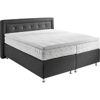 Westfalia Schlafkomfort Boxspringbett, grau (charcoal), B:195cm L:210cm, Bezug: Feinstruktur