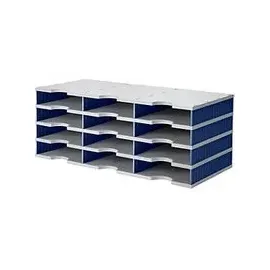 Styro Sortierstation Styrodoc grau/blau mit 12 Fächern