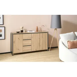 Finori Sideboard Denver 160 x 88 x 40 cm Braun/Grau
