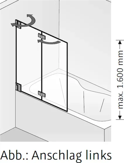 HSK K2.83 Badewannenaufsatz 2 bewegliche Elemente K2.83