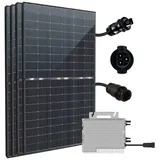 Stegpearl Solaranlage 1760W/1600W Balkonkraftwerk mit DEYE 1600W WLAN Wechselrichter, (Komplettset DEYE 1600W WLAN Wechselrichter drosselbar von 1600W auf 800W/600W mit Relais Plus 5m kabel, Komplettset) schwarz