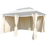 Lex 6er Seitenteile Set Pavillon 4x3m Gartenpavillon Seitenwand Sichtschutz robust beige : Beige