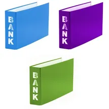 Livepac-Office 3x Bankordner / 140x250mm / für Kontoauszüge / je 1x hellgrün, hellblau, lila