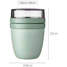 Mepal Lunchpots Ellipse blau/schwarz 10,7 cm 0,5 l 2-teilig