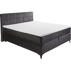 Boxspringbett ED EXCITING DESIGN "Navarra", schwarz, B:183cm L:210cm, 100% Polyester, Komplettbetten, wahlweise mit Matratze