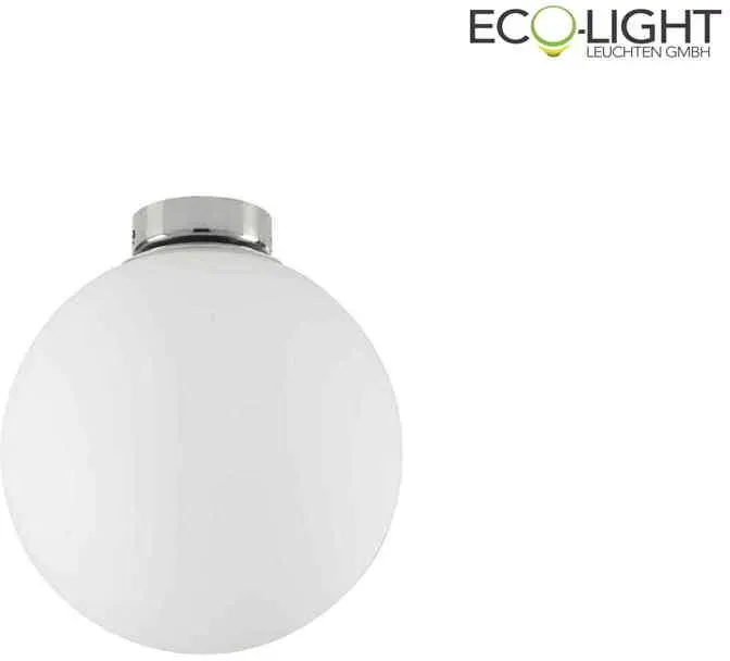 Luce Design Deckenleuchte CITY, geblasenes Glas/satiniertes weissweiss, verchromte Metallaufhängung, 1*E14, max. 25W, H:20cm ECO-I-LAMPD/PL20-BCO