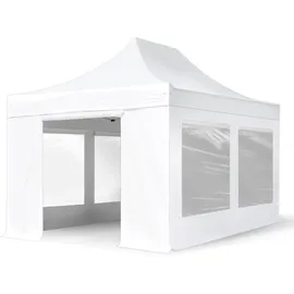 TOOLPORT Faltpavillon 3 x 4,5 m inkl. 4 Seitenteile Weiß