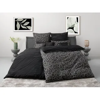 TOM TAILOR HOME Bettwäsche Ellja, Renforcé, 3 teilig, in Gr. 135x200 oder 155x220 cm, 100% Baumwolle, Leo Design grau