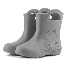 Ladeheid Eva Kinder Gummistiefel für Jungen Mädchen Regenschuhe Bequeme und wasserdichte Regenstiefel Kinder LA-CA-01 (grau, 32/33 EU). - Grau - 32/33