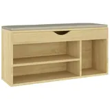 vidaXL Schuhbank mit Kissen Sonoma-Eiche 104x30x49 cm Holzwerkstoff