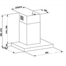 Gurari Elektro-Standherd GCH E 912 X+ GCH 461 IS 9 Dunstabzugshaube 90 cm - Silber