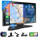 Hikity 10,26 Zoll mit drahtlosem Apple Carplay Apple Airplay 2+32G Android Autoradio (FM Radio) schwarz