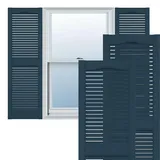 Ekena Millwork Lifetime Vinyl LL1S14X03900CB Standard Cathedral Top Center Mullion, Open Louver Vinyl Shutters, w/Installation Shutter-Lok's & Matching Screws (Per Pair), 14 1/2"W x 39"H, Classic Blue