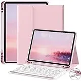 JKSML Tastatur Hülle für iPad (A16) 11 Zoll 2025 & iPad 10 Generation 10,9 Zoll 2022, Bluetooth QWERTZ Tastatur Hülle mit Pencil Halter, Soft TPU Rückseite Gehäuse, Auto Schlafen/Wecken, Rosa