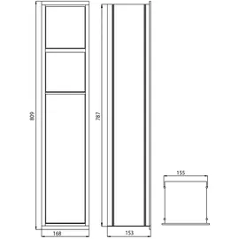 EMCO Asis 150 WC-Modul 80,9 x 16,8 cm Silber/Weiß Glas