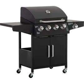 Outsunny Gasgrill Grillwagen 132,4 x 55 x 109 cm Schwarz