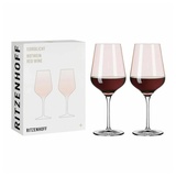 Ritzenhoff & Breker RITZENHOFF Rotweinglas 500 ml – Serie Fjordlicht Nr. 1 – 2 Stück mit Farbverlauf Peach – Made in Germany