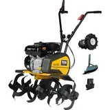 TEXAS Gartenfräse Motorhacke Bodenhacke Lilli 535TG Set Bodenfräse Benzin mit Antrieb mit Pflug und Rädersatz | 36-85 cm Arbeitsbreite | 4000 Watt | 5,5 PS | 33cm Tiefe | Vorwärts- und Rückwärtsgang