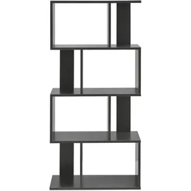 [en.casa] Bücherregal Brattahlid 130 x 60 x 24 cm Dunkelgrau