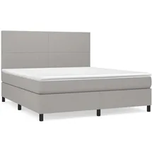 vidaXL Boxspringbett mit Matratze Hellgrau 160x200 cm Stoff1398308