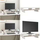 Vidaxl - Monitorständer Weiß 60x27x14 cm Massivholz Kiefer - Monitorständer - Holzmöbel - Laptoptisch - Schreibtischorganisator - Ergonomischer