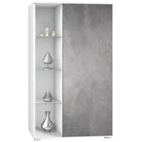 Vladon Vitrine, Schiefer, 71.5x134x35 cm, Wohnzimmer, Wohnwände, Vitrinenschränke