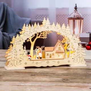 HI LED-Dekofigur Lichterbogen mit 20 warm weißen LEDs ca. 40 x 8,5 x 25 cm, aus Holz (1 St)